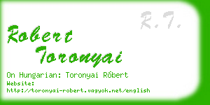 robert toronyai business card